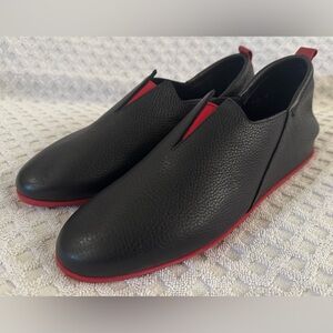 Arche Piaoko Slip On Leather Flats in Black Passion Red Size 38 US 7 Retail $375